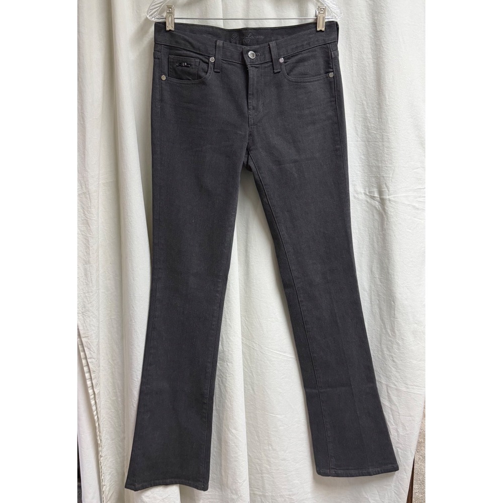 Ralph Lauren 867 Women Charcoal Gray Slim Flare Bootcut Jeans Size 28 Classic